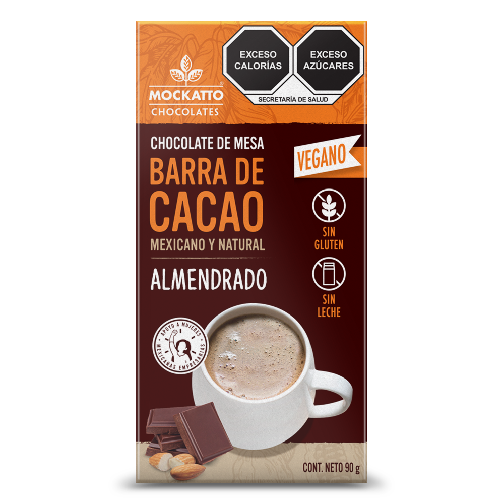 Barra De Cacao Almendrado Vegano 90 g
