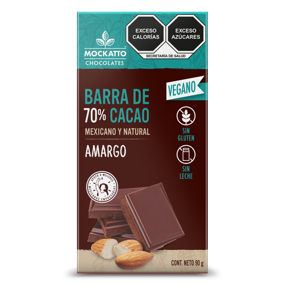 Barra de Cacao Amargo Vegano 90 g