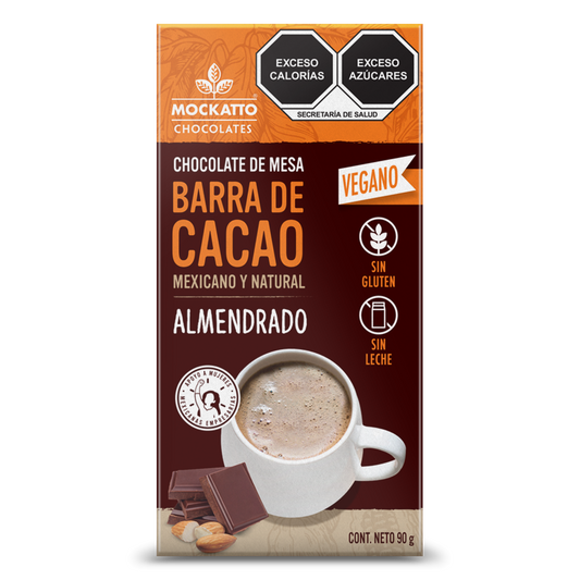 Barra De Cacao Almendrado Vegano 90 g