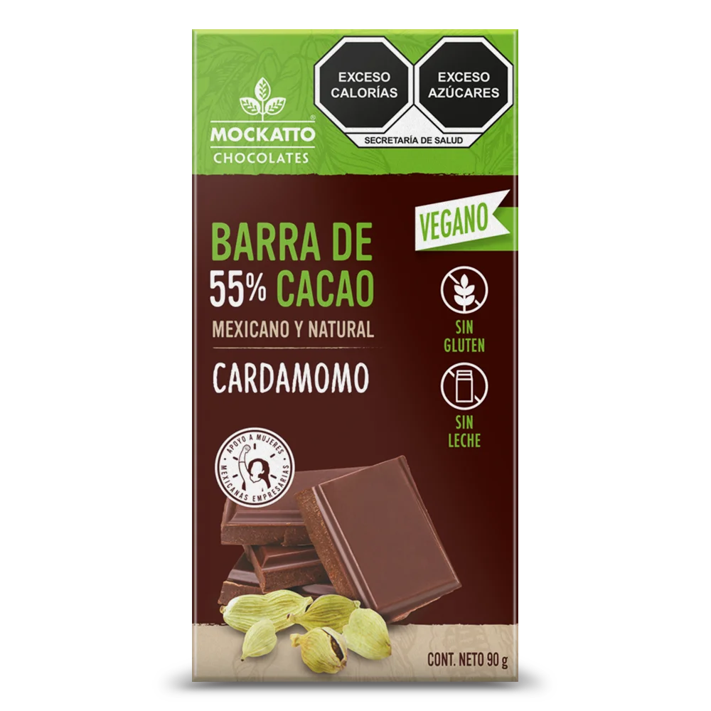 Barra de cacao Cardamomo Vegano 90 g