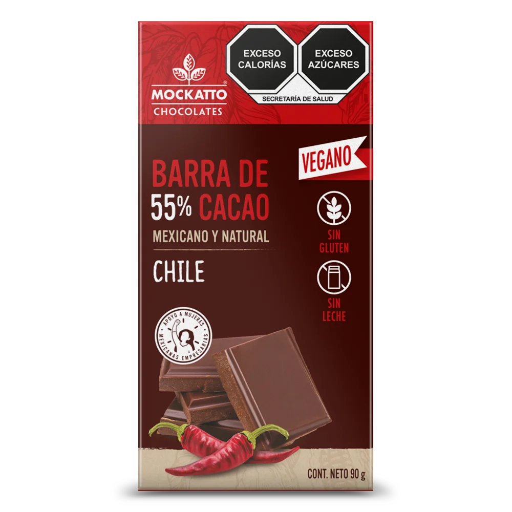 Barra de Cacao Chile Vegano 90 g