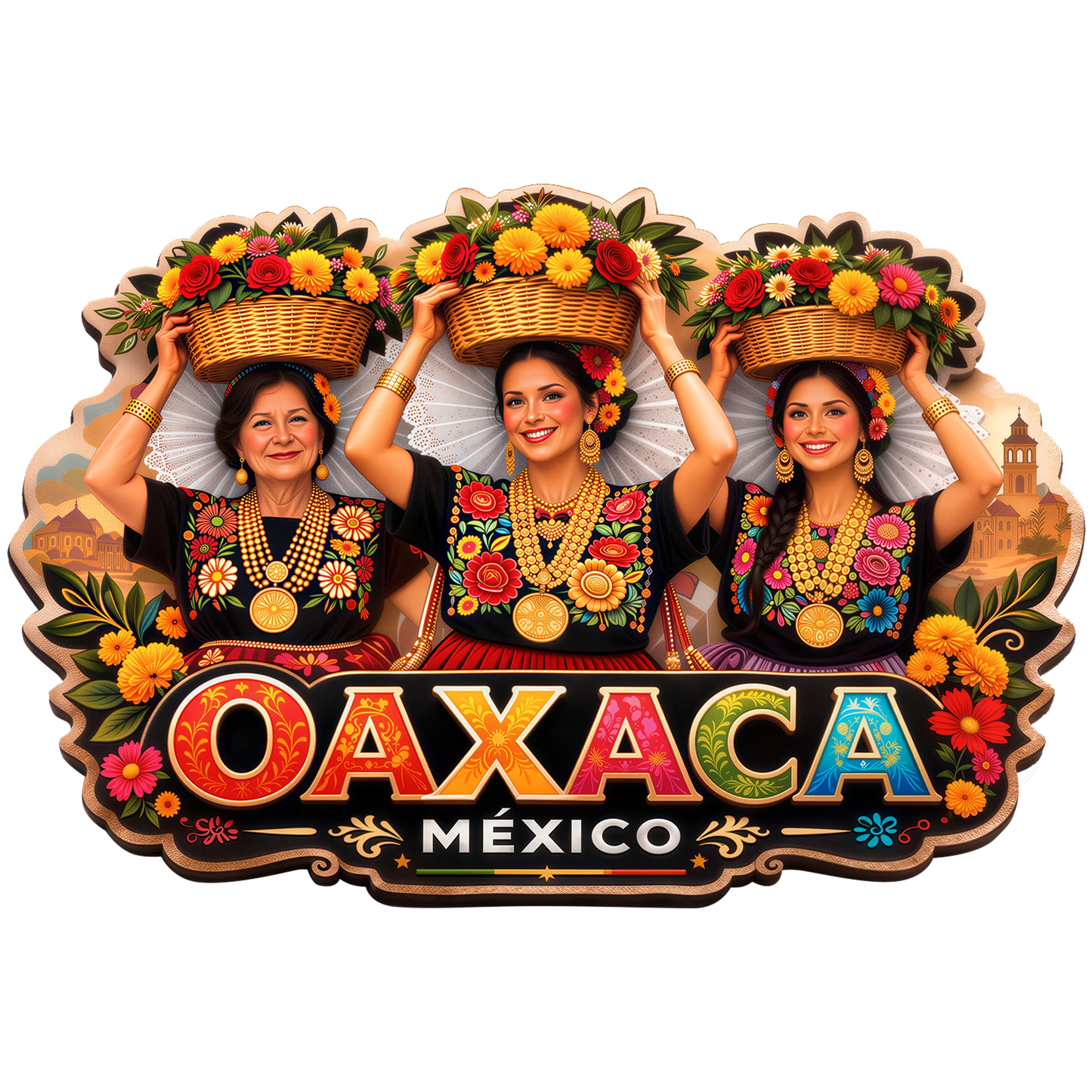 Imán Oaxaca Mujeres Tradicionales | Souvenir Artesanal