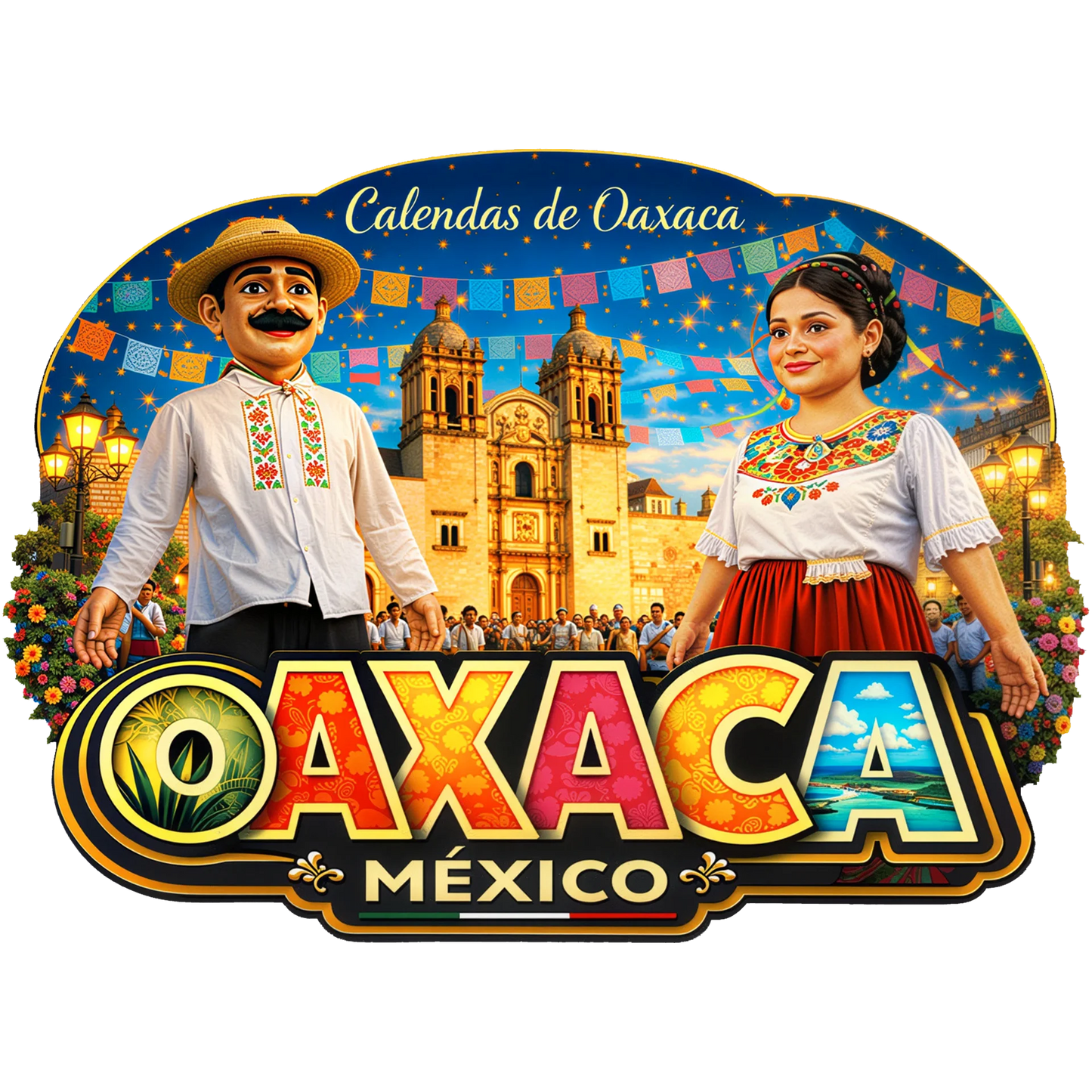 Imán Oaxaca Calenda Tradicional | Souvenir Mexicano Artesanal