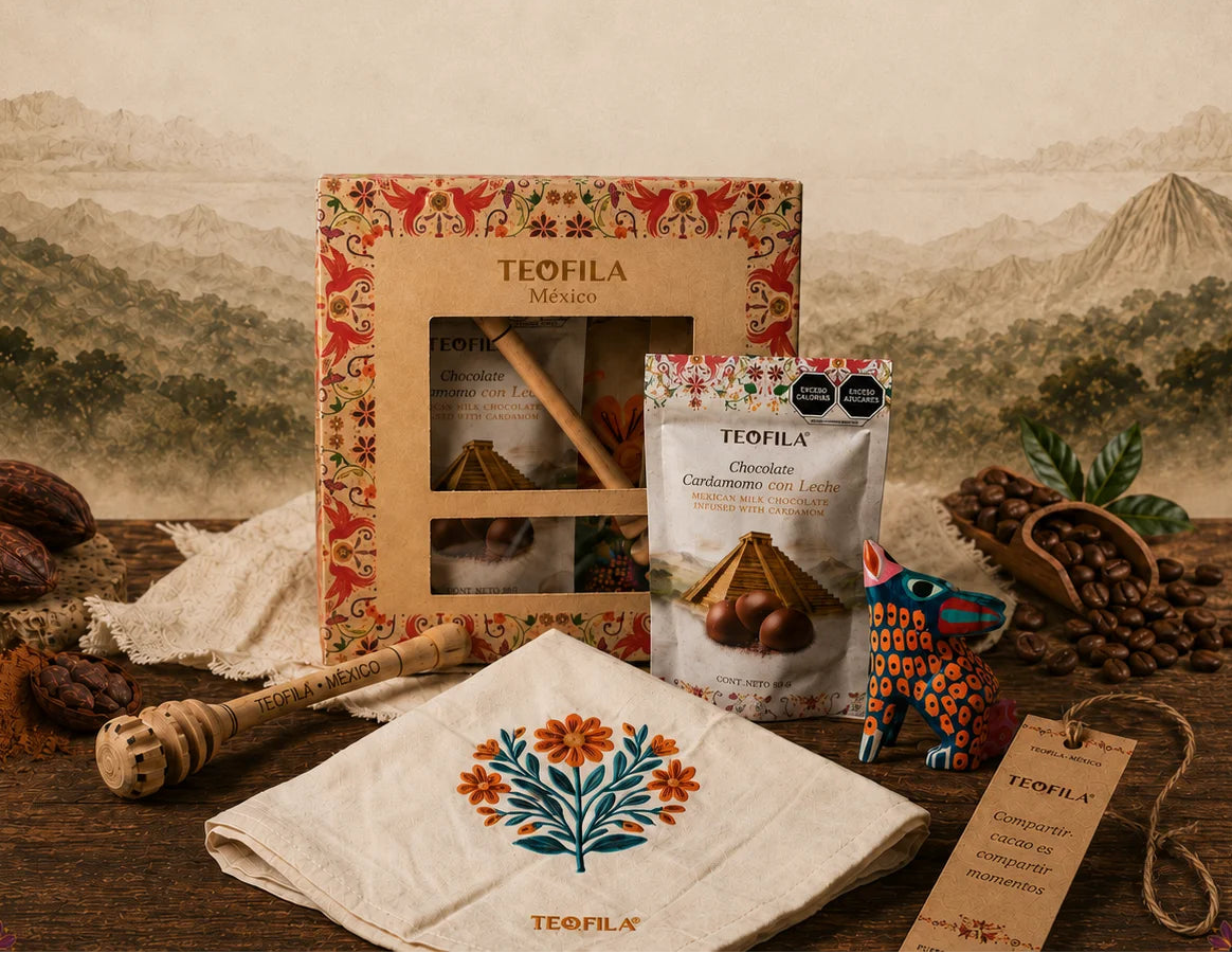 Productos Teófila de cacao café y dulces mexicanos